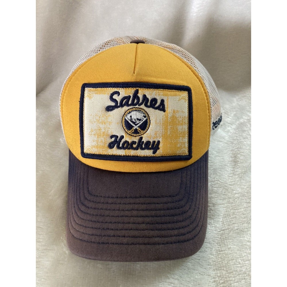 NHL Buffalo Sabres Reebok Adult Trucker Style Patch Logo Cap Hat Snapback Mesh